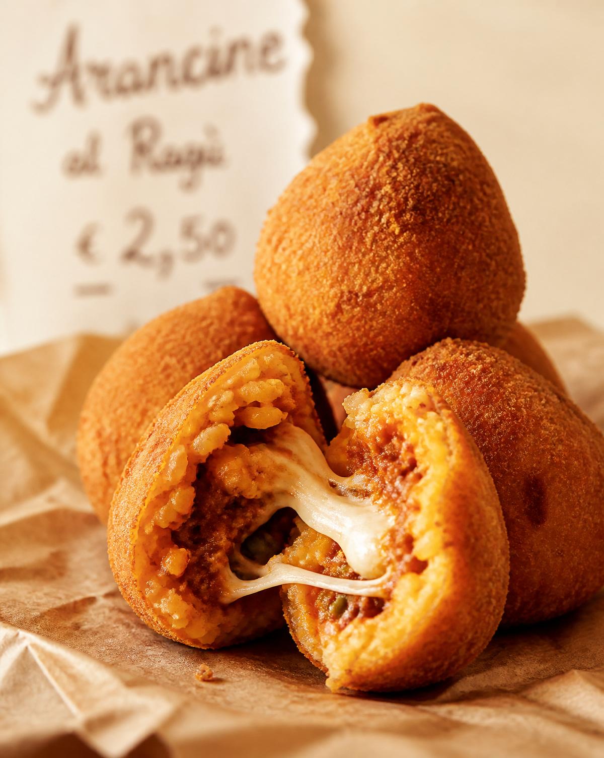 Arancine al ragù con il cuore filante